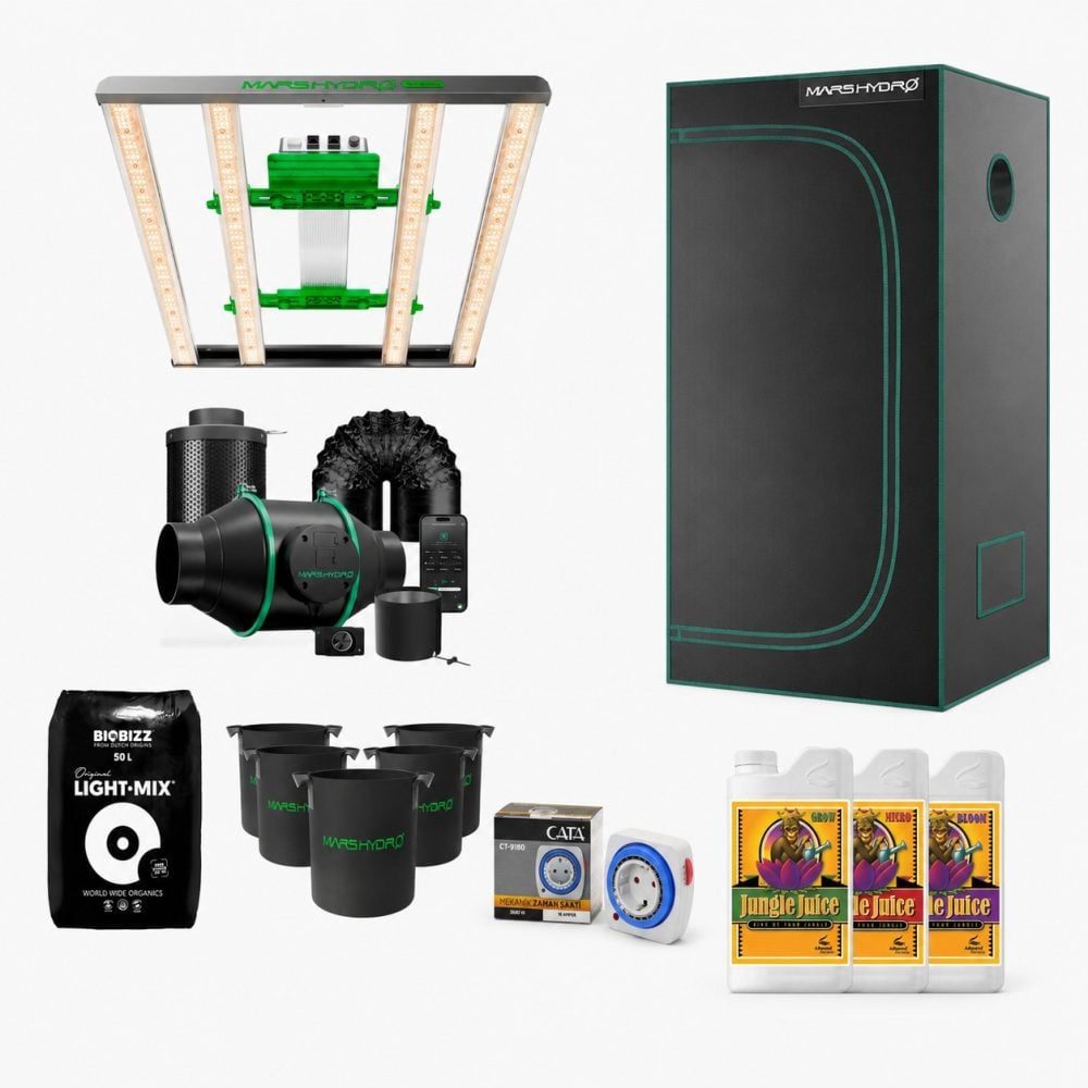 Mars Hydro FC3000 Evo Bitki Yetiştirme Seti - BioBizz ve Jungle Juice Hediyeli - Botanik Led Mars Hydro FC3000 Evo bitki yetiştirme seti BioBizz Light Mix toprak ve Jungle Juice Grow Micro Bloom bitki besinleri hediyeli
